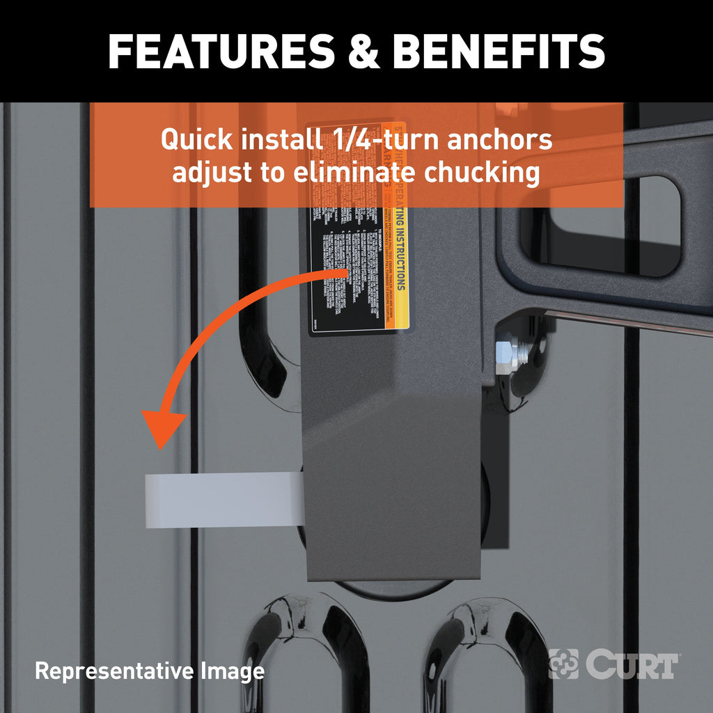 CURT 16092 A20 5th Wheel Hitch, Select Silverado, Sierra 2500, 3500 HD, 8' Bed Puck System