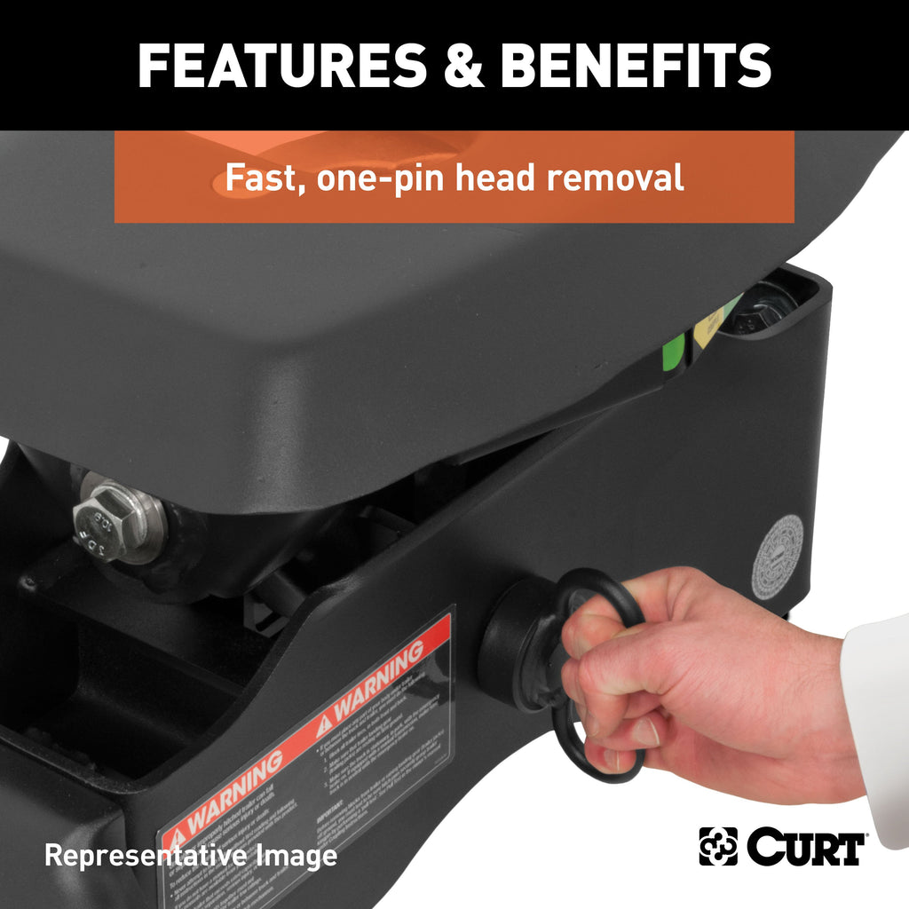 CURT 16092 A20 5th Wheel Hitch, Select Silverado, Sierra 2500, 3500 HD, 8' Bed Puck System