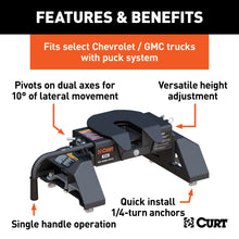Load image into Gallery viewer, CURT 16097 E16 5th Wheel Hitch, Select Silverado, Sierra 2500, 3500 HD, 8' Bed Puck System