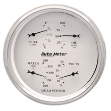 Load image into Gallery viewer, AutoMeter 1610 GAUGE, QUAD, 5", 240OE-33OF, ELEC, OLD TYME WHITE