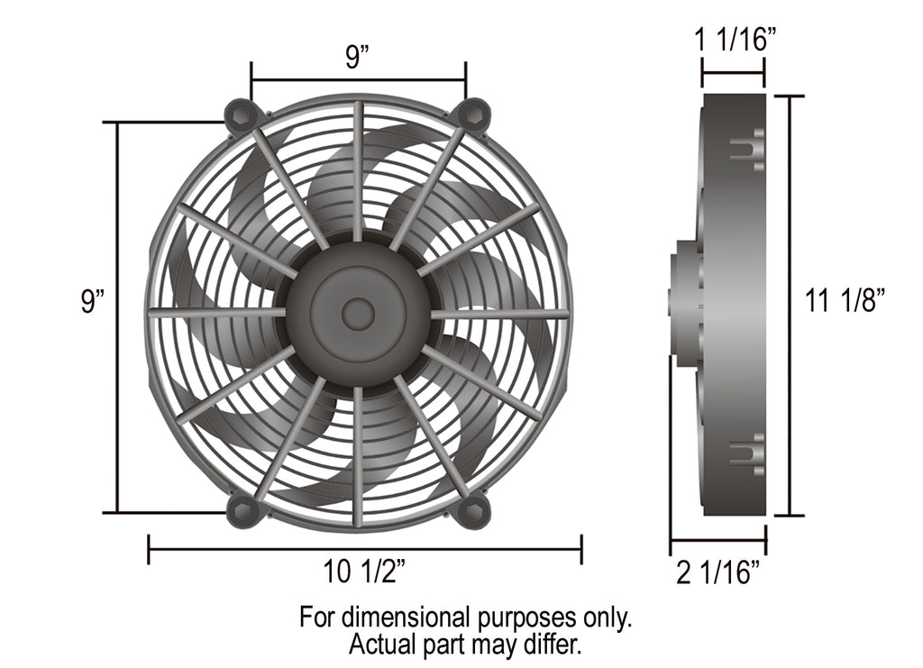 Derale 16110 10" High Output Curved Blade Electric Puller Fan for Select Jeep Cherokee
