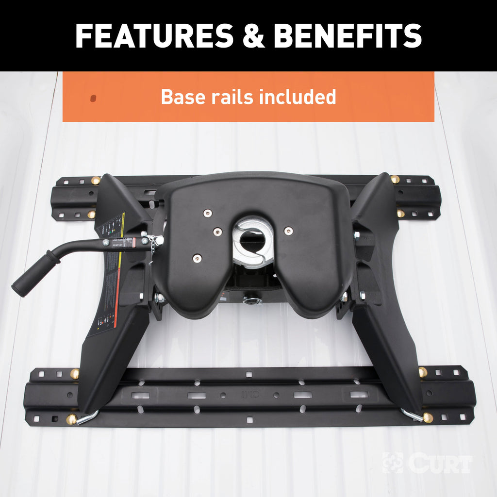 CURT 16181 A25 5th Wheel Hitch with Rails