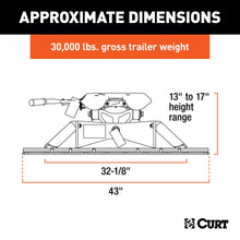 Load image into Gallery viewer, CURT 16191 A30 5th Wheel Hitch with Rails