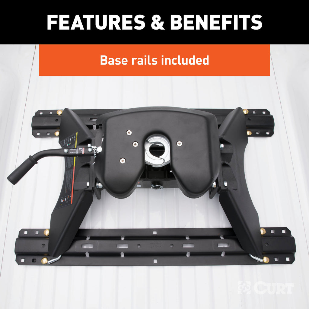 CURT 16191 A30 5th Wheel Hitch with Rails