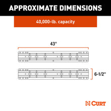Load image into Gallery viewer, CURT 16205 Universal 5th Wheel Base Rails, 40K (Teridium)
