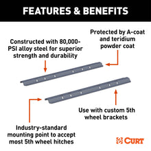 Load image into Gallery viewer, CURT 16205 Universal 5th Wheel Base Rails, 40K (Teridium)