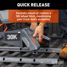 Load image into Gallery viewer, CURT 16205 Universal 5th Wheel Base Rails, 40K (Teridium)