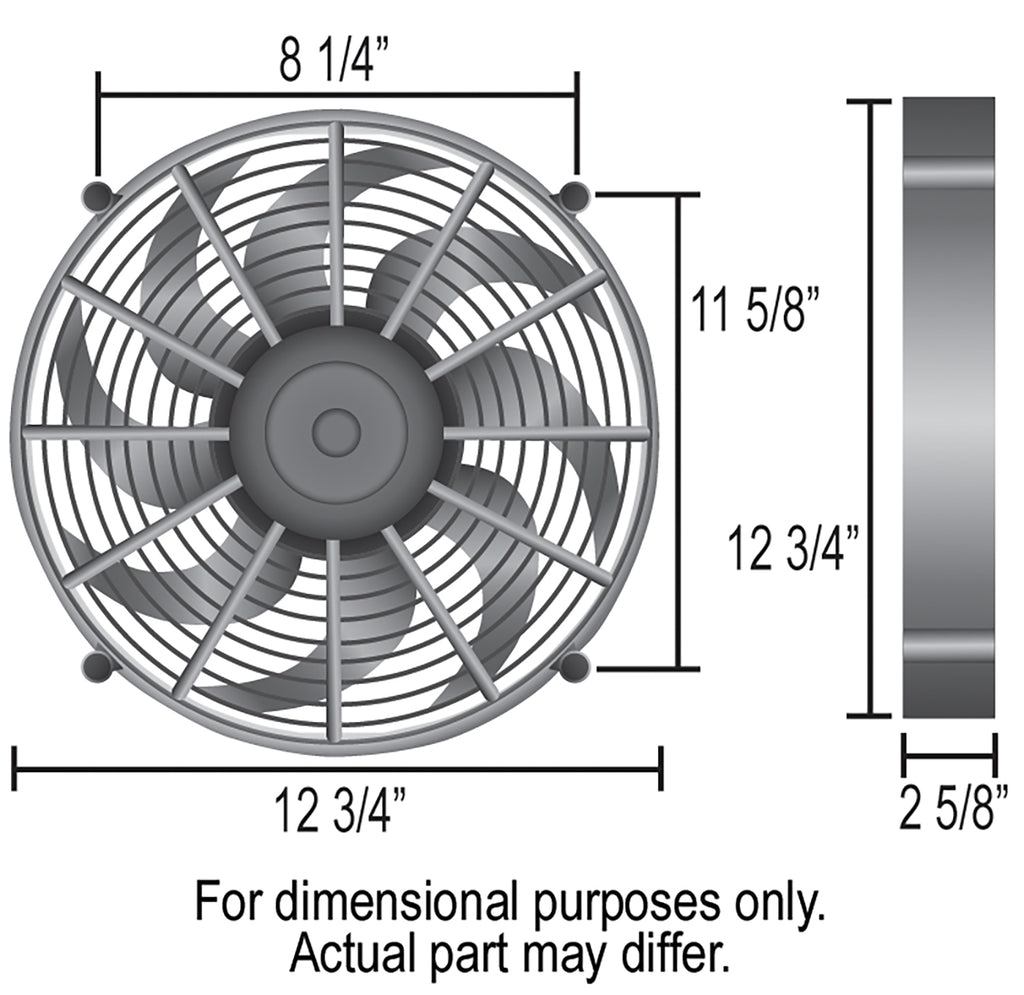 Derale 16212 12" High Output Single RAD Pusher/Puller Fan with Premium Mount Kit