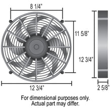 Load image into Gallery viewer, Derale 16212 12" High Output Single RAD Pusher/Puller Fan with Premium Mount Kit
