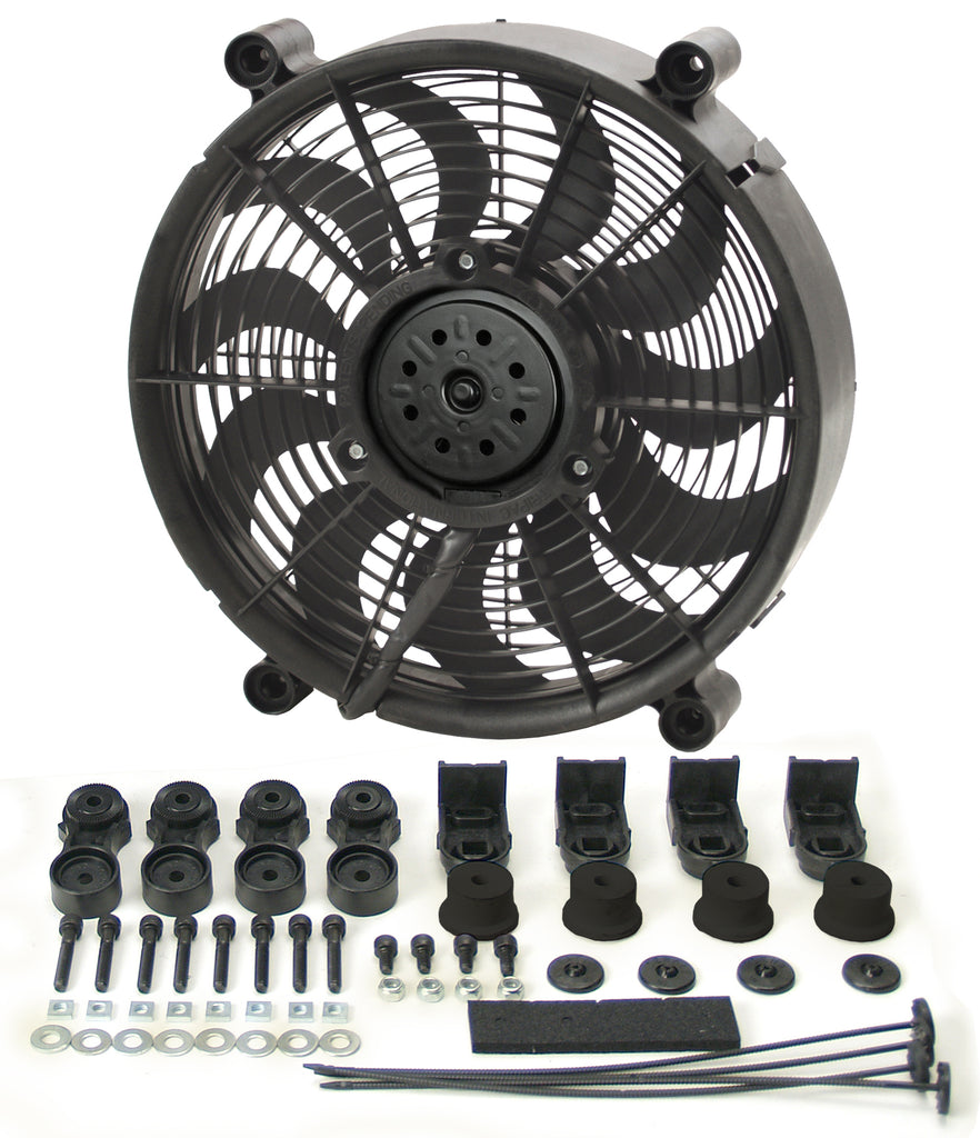 Derale 16212 12" High Output Single RAD Pusher/Puller Fan with Premium Mount Kit