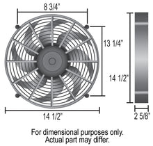 Load image into Gallery viewer, Derale 16214 14" High Output Single RAD Pusher/Puller Fan with Premium Mount Kit