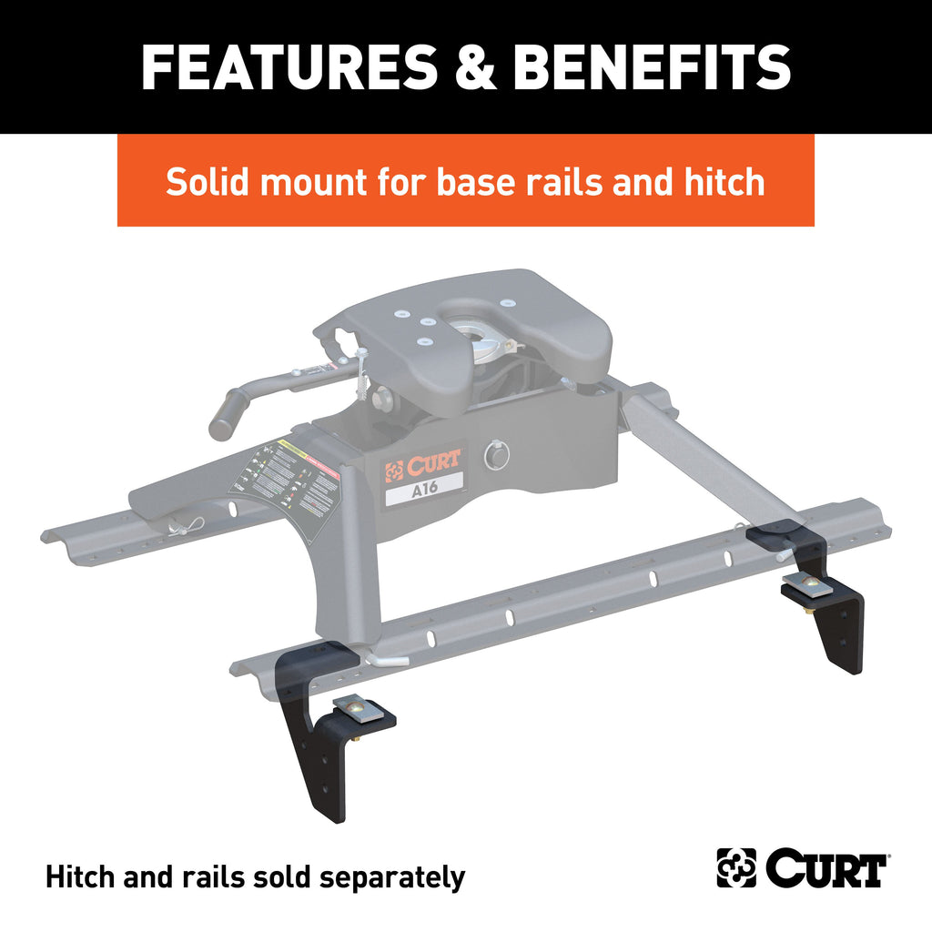 CURT 16301 Semi-Custom 5th Wheel Brackets, Select Dodge Ram 2500, 3500 (No Cab Chassis)