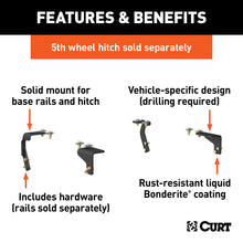 Load image into Gallery viewer, CURT 16306 Semi-Custom 5th Wheel Brackets, Select Dodge, Ram 1500