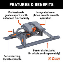 Load image into Gallery viewer, CURT 16321 PowerRide 30K 5th Wheel Hitch with Rails