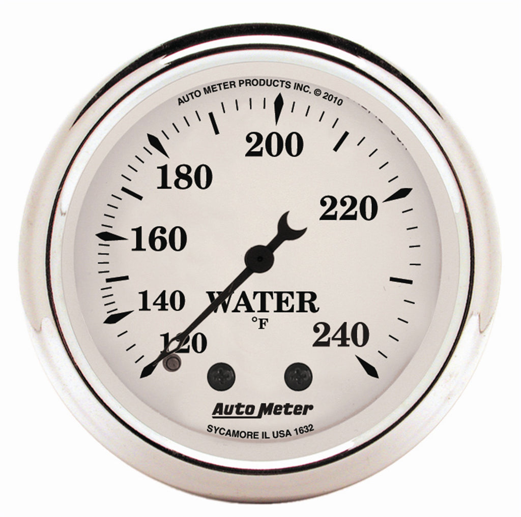 AutoMeter 1632 GAUGE, WATER TEMP, 2 1/16", 120-240?F, MECH, OLD TYME WHITE