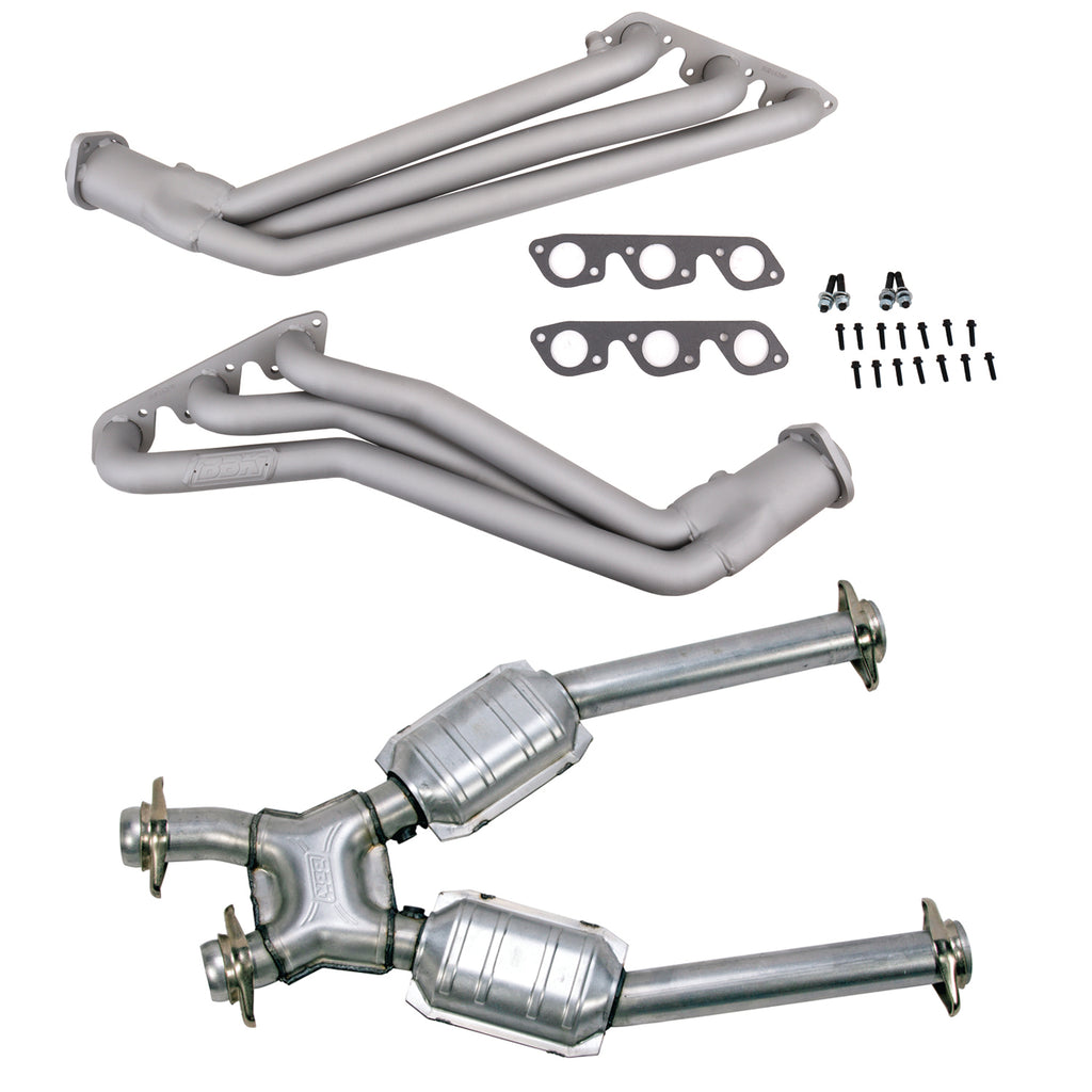 BBK Performance Parts 16392 99-04 MUSTANG V6 1-5/8" LONG TUBE HEADERS PLUS MID PIPE (TITANIUM CERAMIC) for Select Ford Mustang