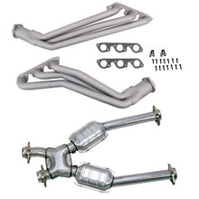 Load image into Gallery viewer, BBK Performance Parts 16392 99-04 MUSTANG V6 1-5/8" LONG TUBE HEADERS PLUS MID PIPE (TITANIUM CERAMIC) for Select Ford Mustang