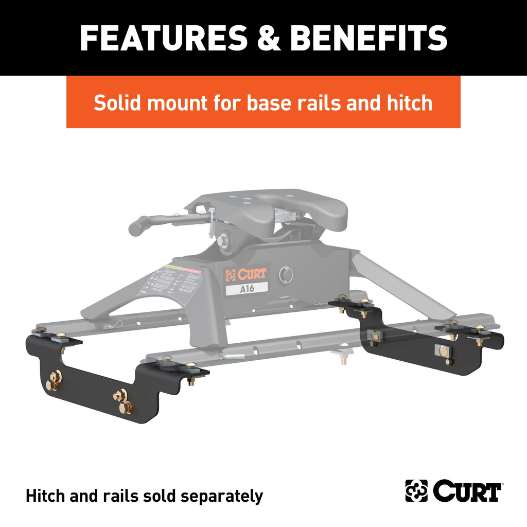 CURT 16411 Custom 5th Wheel Brackets, Select Silverado, Sierra (Except Cab & Chassis)