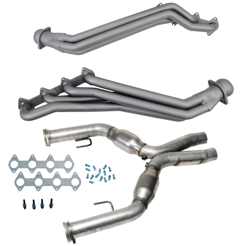 BBK Performance Parts 16412 05-10 MUSTANG GT 1 5/8 LONG TUBE HEADERS PLUS MID PIPE (TITANIUM CERAMIC) for Select Ford Mustang