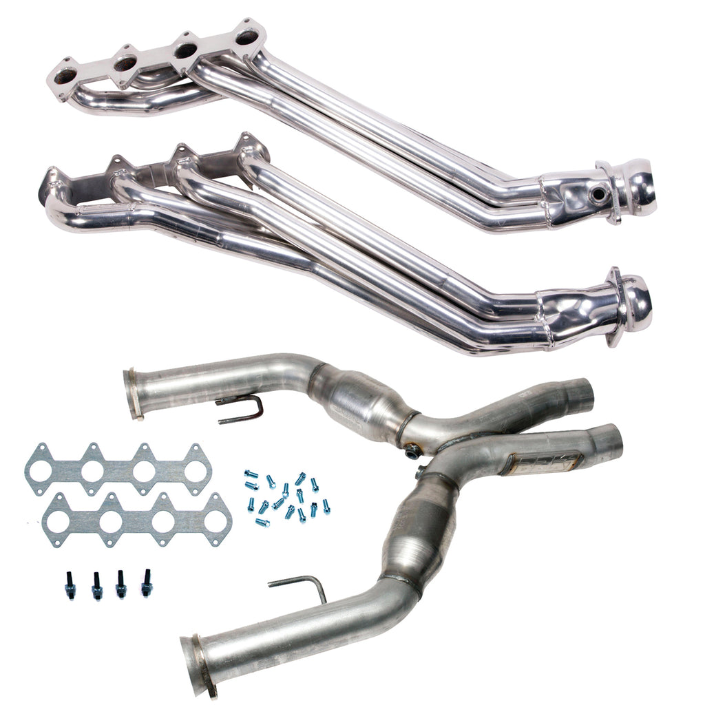 BBK Performance Parts 16413 05-10 MUSTANG GT 1 5/8 LONG TUBE HEADERS PLUS MID PIPE (SILVER CERAMIC) for Select Ford Mustang