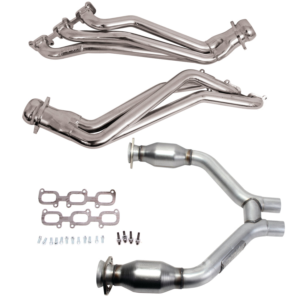 BBK Performance Parts 16424 15-17 MUSTANG V6 1-3/4 LONG TUBE HEADERS PLUS SHORT MID PIPE (SILVER CERAMIC) for Select Ford Mustang
