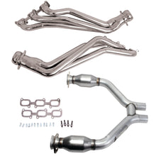 Load image into Gallery viewer, BBK Performance Parts 16424 15-17 MUSTANG V6 1-3/4 LONG TUBE HEADERS PLUS SHORT MID PIPE (SILVER CERAMIC) for Select Ford Mustang