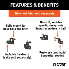 Load image into Gallery viewer, CURT 16427 Custom 5th Wheel Brackets, Select Ram 2500 (Except with 5th Wheel Prep Package)