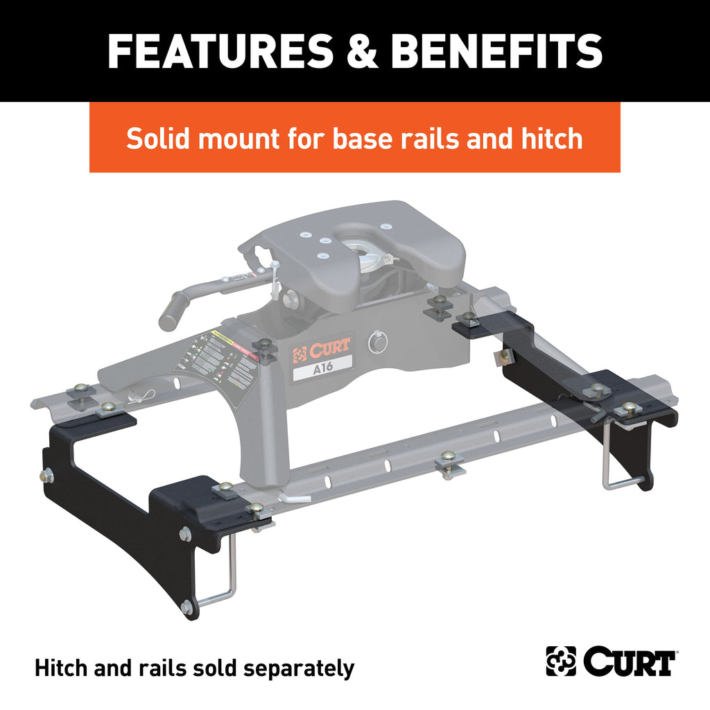 CURT 16429 Custom 5th Wheel Brackets, Select Chevrolet Silverado, GMC Sierra 2500, 3500 HD