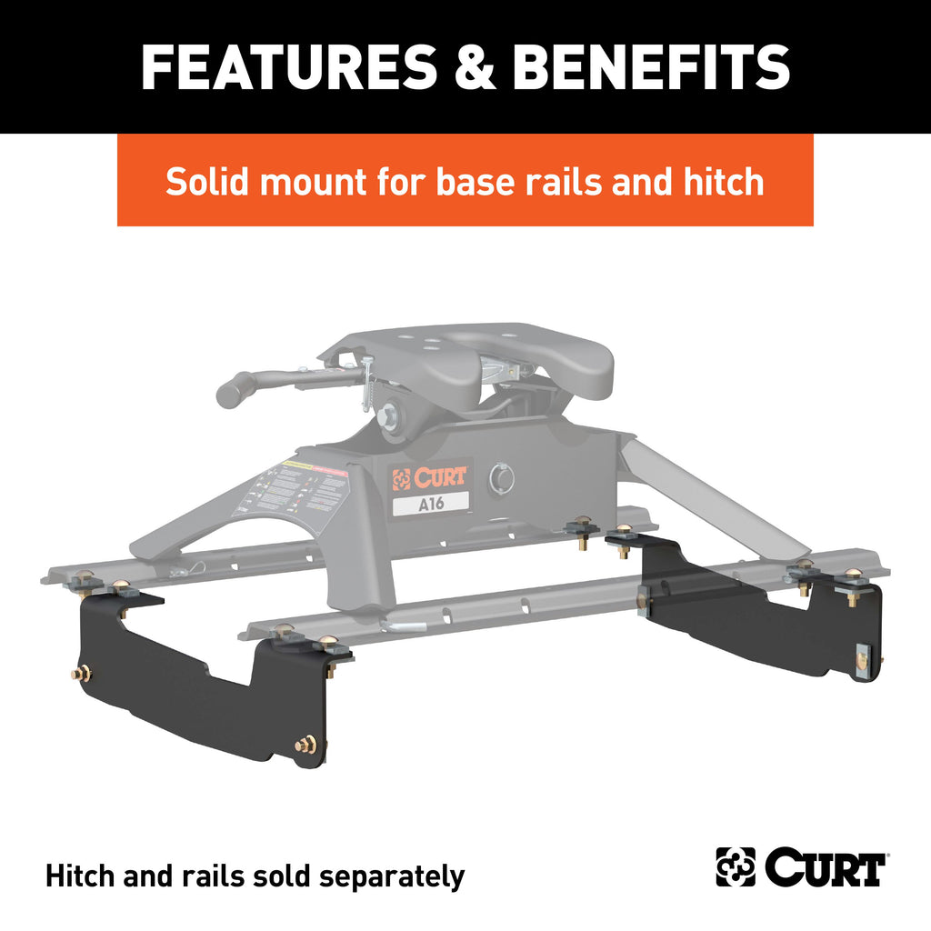CURT 16441 Custom 5th Wheel Brackets, Select Ford F-150 (Except 5.5' Bed)