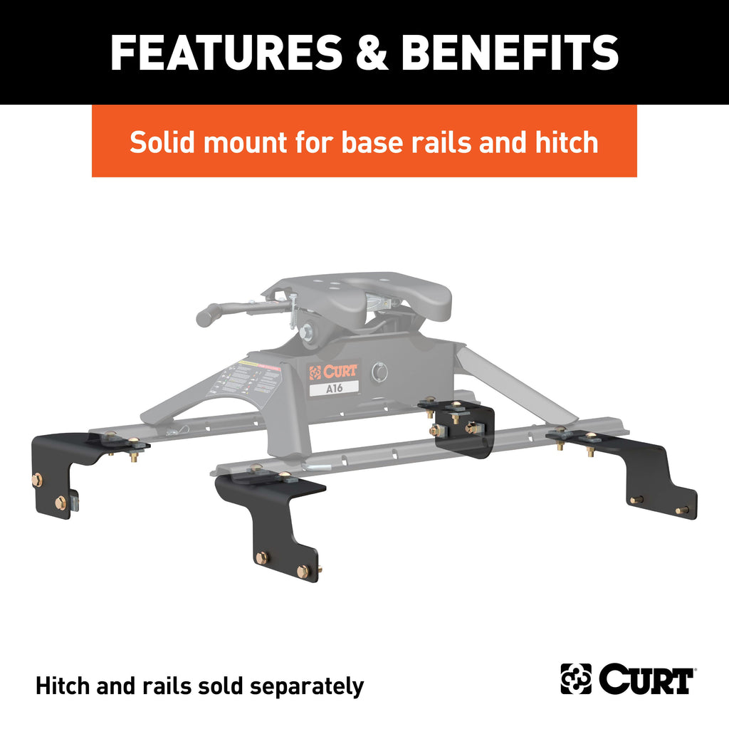 CURT 16468 Custom 5th Wheel Brackets, Select Toyota Tundra, 6.5' Bed (No Extended Crew Cab)