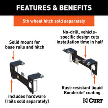 Load image into Gallery viewer, CURT 16469 Custom 5th Wheel Brackets, Select Silverado, Sierra 1500 (Except 5.5' Bed)