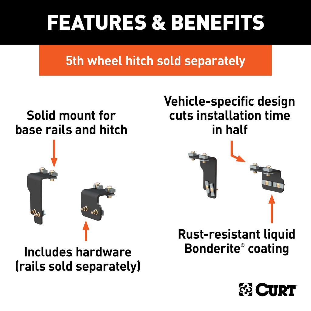 CURT 16470 Custom 5th Wheel Brackets, Select Nissan Titan