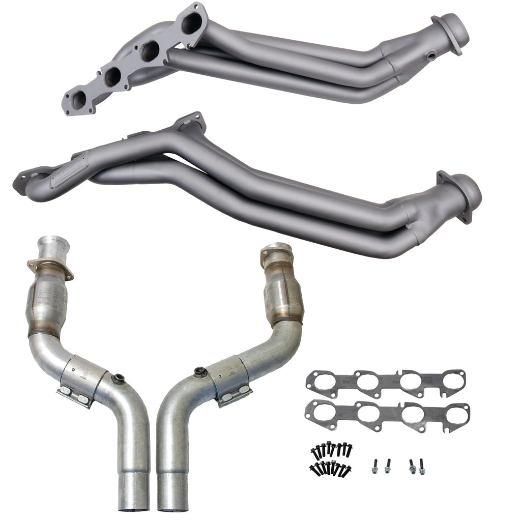 BBK Performance Parts 16483 06-24 DODGE 6.1/6.2/6.4 HEMI 1-7/8 LONG TUBE HEADERS PLUS MID PIPE (TITANIUM) for Select Chrysler 300, Dodge Challenger, Dodge Charger, Dodge Durango, Dodge Magnum