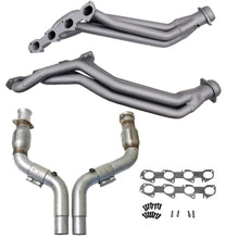 Load image into Gallery viewer, BBK Performance Parts 16483 06-24 DODGE 6.1/6.2/6.4 HEMI 1-7/8 LONG TUBE HEADERS PLUS MID PIPE (TITANIUM) for Select Chrysler 300, Dodge Challenger, Dodge Charger, Dodge Durango, Dodge Magnum