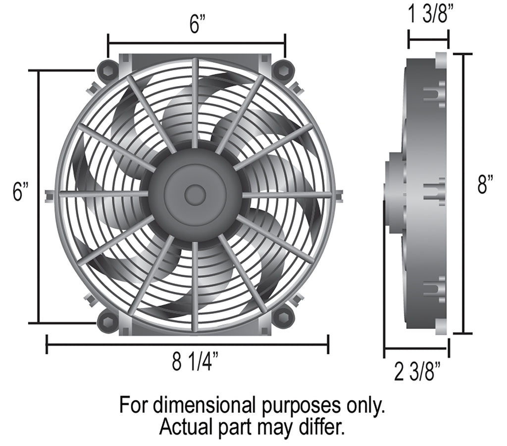 Derale 16508 8" Tornado Electric Puller Fan, Premium Mounting Kit