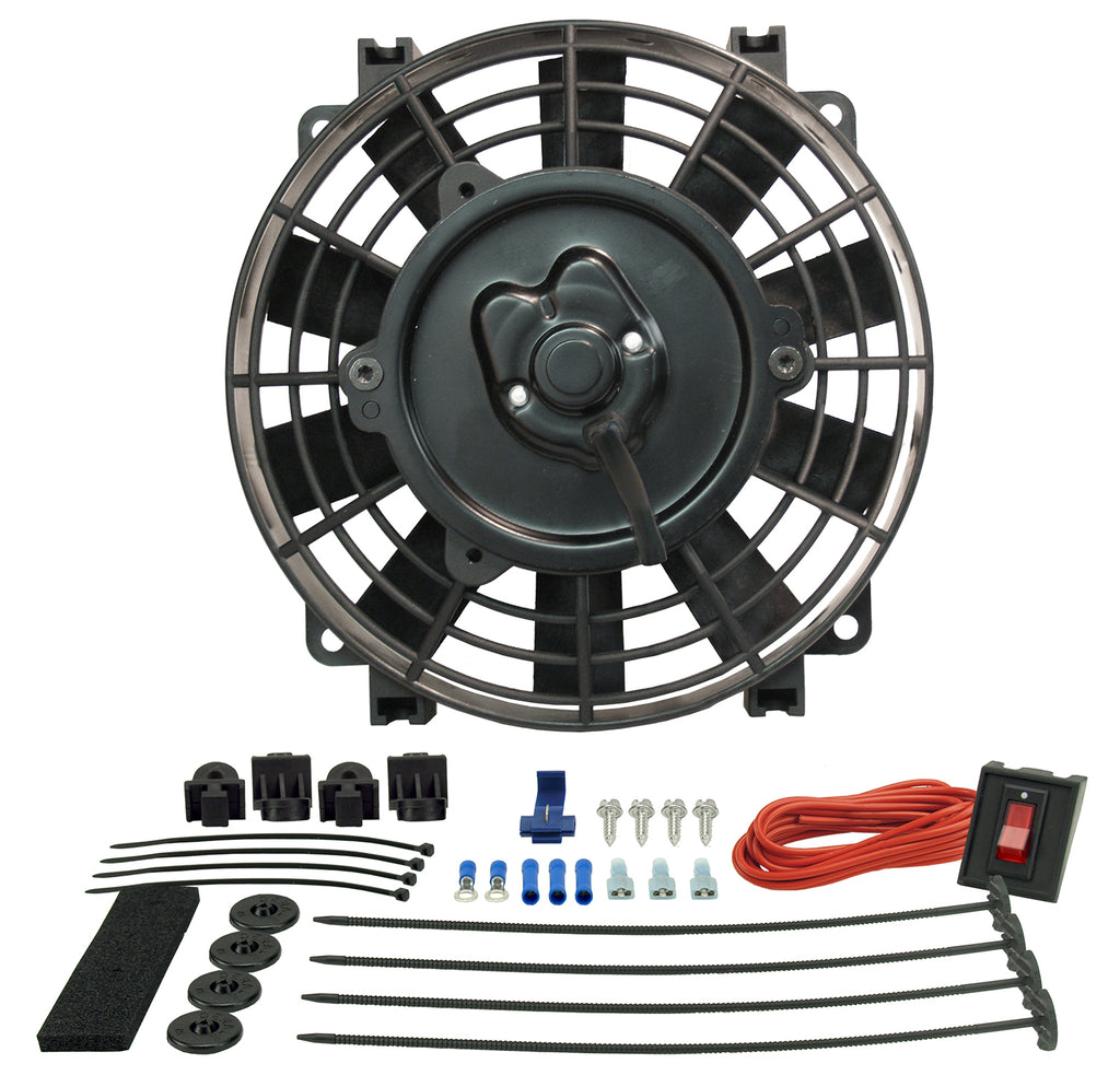 Derale 16508 8" Tornado Electric Puller Fan, Premium Mounting Kit
