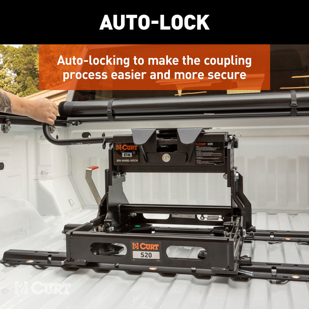 CURT 16511 E16 Sliding 5th Wheel Hitch, 16,000 lbs.