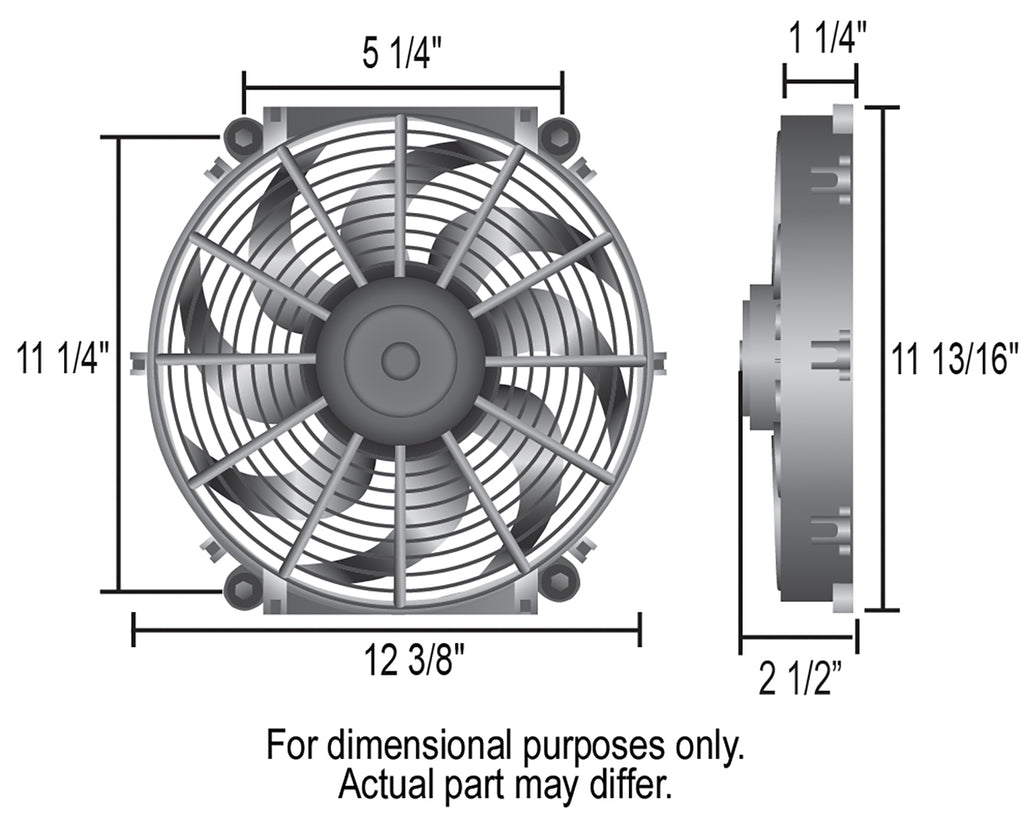 Derale 16512 12" Tornado Electric Puller Fan, Premium Mounting Kit