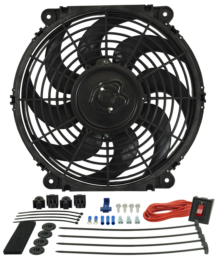 Derale 16512 12" Tornado Electric Puller Fan, Premium Mounting Kit