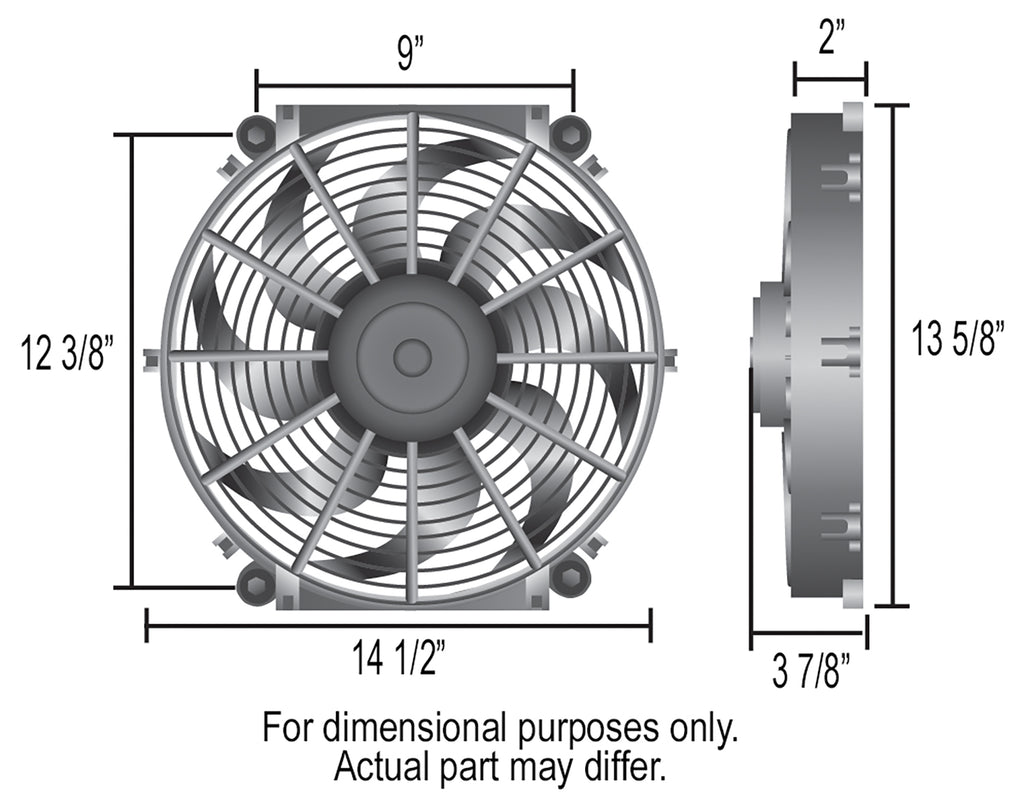 Derale 16514 14" Tornado Electric Puller Fan, Premium Mounting Kit for Select Acura CL, Acura MDX, Acura RDX, Acura RL, Acura RLX, Acura TL, Acura TSX, Audi A4, Audi A5 Quattro, Audi A6, Audi A7 Quattro, Audi Q7, BMW X5, Buick Allure, Buick Century,