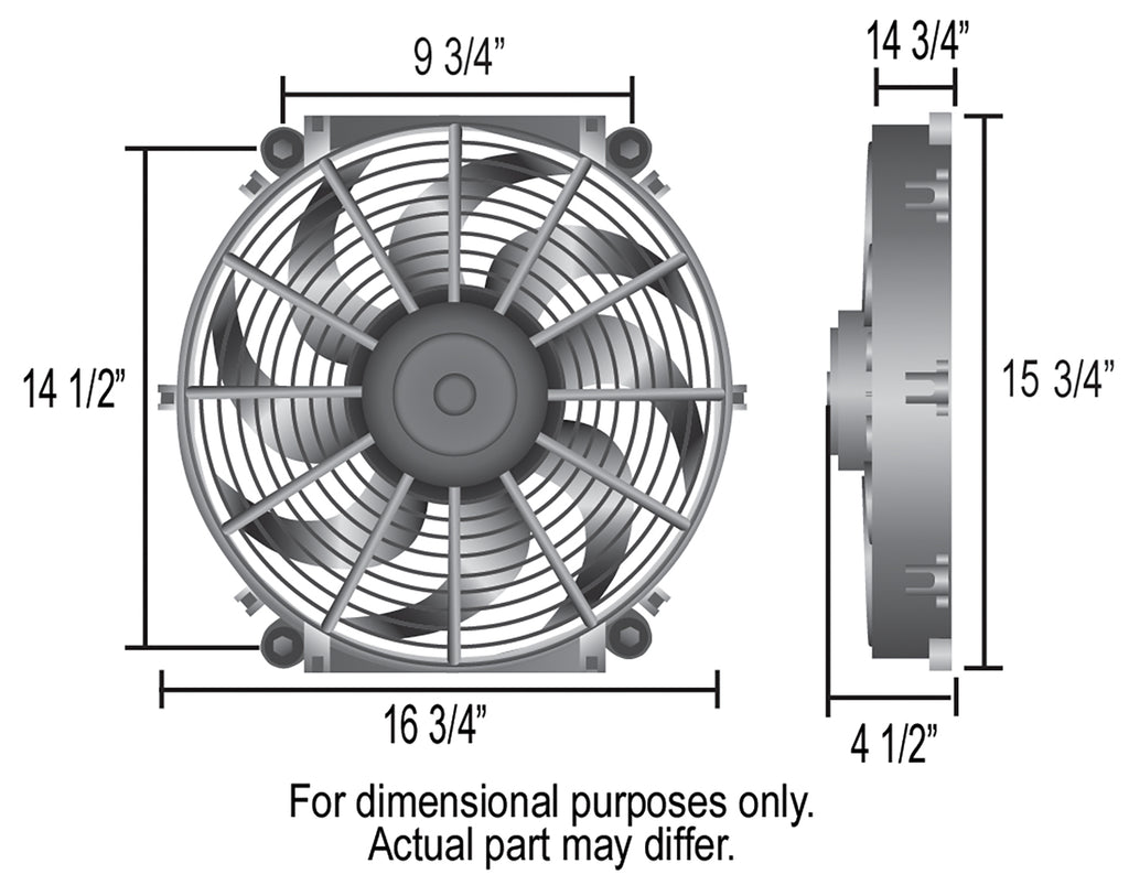 Derale 16516 16" Tornado Electric Puller Fan, Premium Mounting Kit