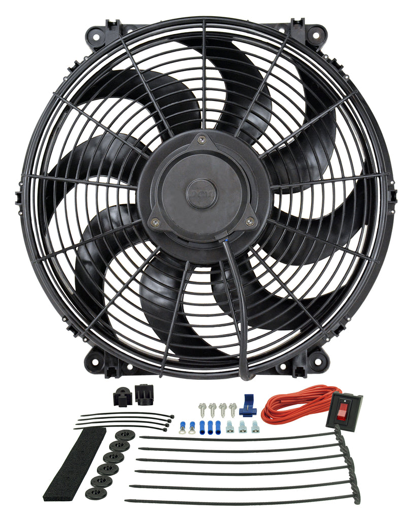 Derale 16516 16" Tornado Electric Puller Fan, Premium Mounting Kit