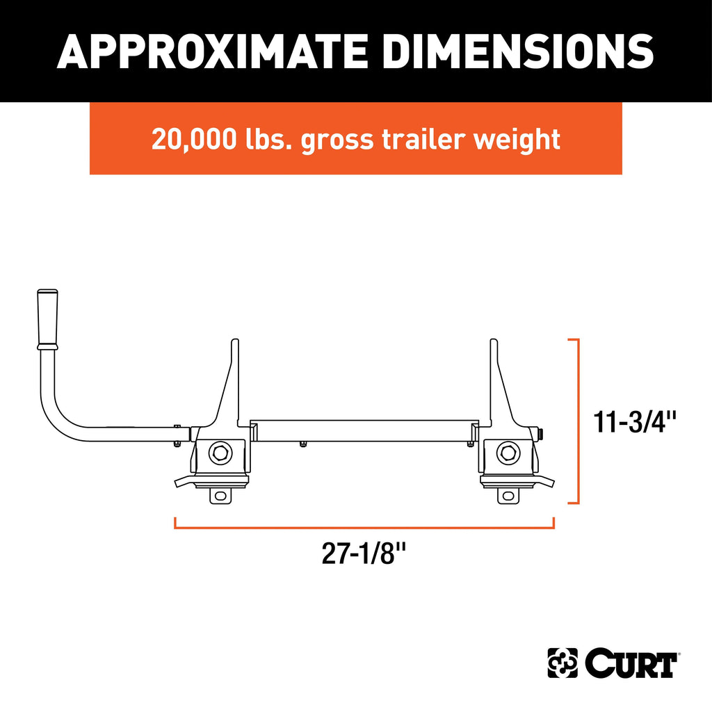 CURT 16550 CURT 16550 R20 5th Wheel Roller for Short Bed Trucks; 20;000 lbs - Truck Part Superstore