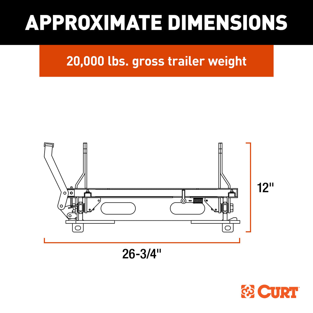 CURT 16564 S20 5th Wheel Slider, 20,000 lbs.