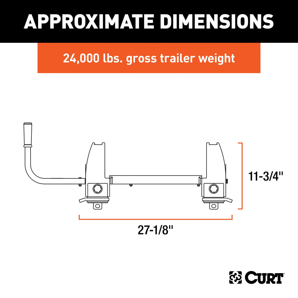 CURT 16570 R24 5th Wheel Roller, 24,000 lbs.