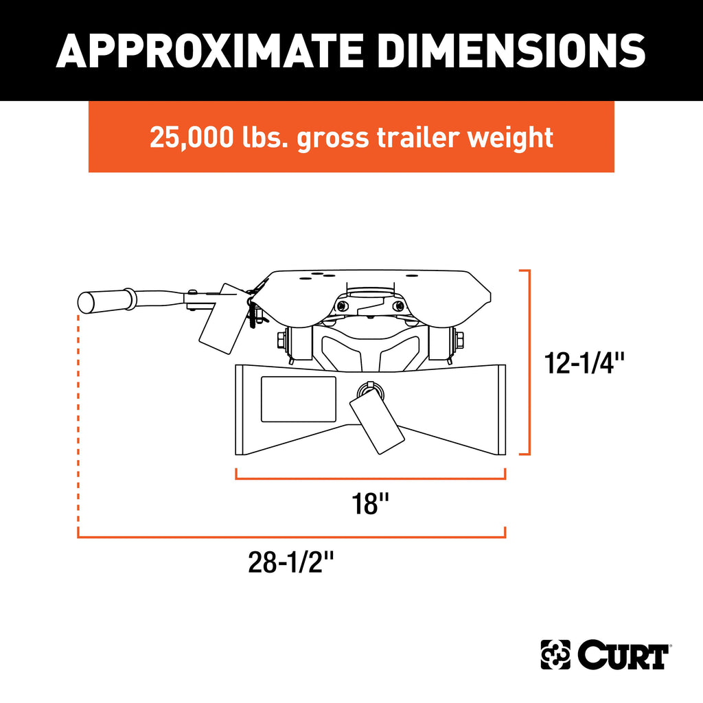 CURT 16580 A25 5th Wheel Hitch Head
