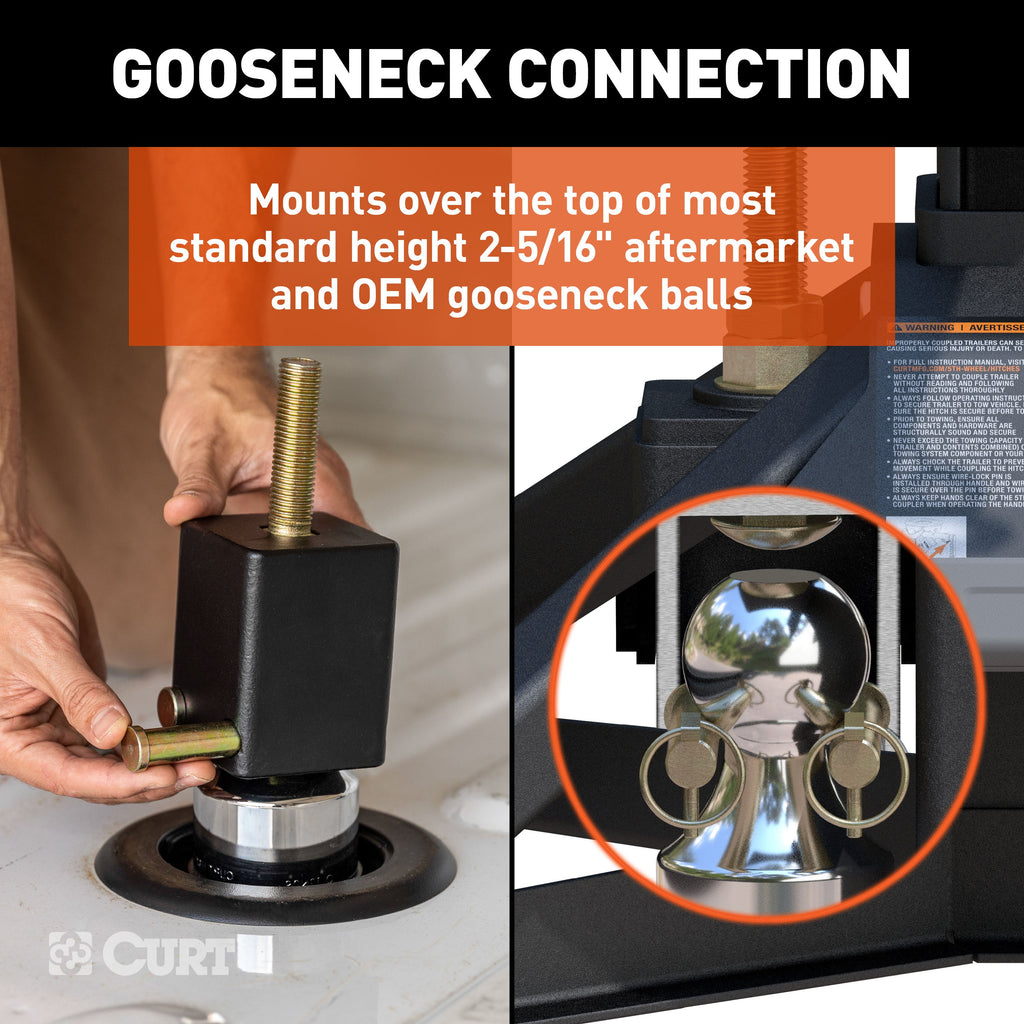 CURT 16602 CrossWing 20K Single-Point 5th Wheel Hitch for 2-5/16" Gooseneck