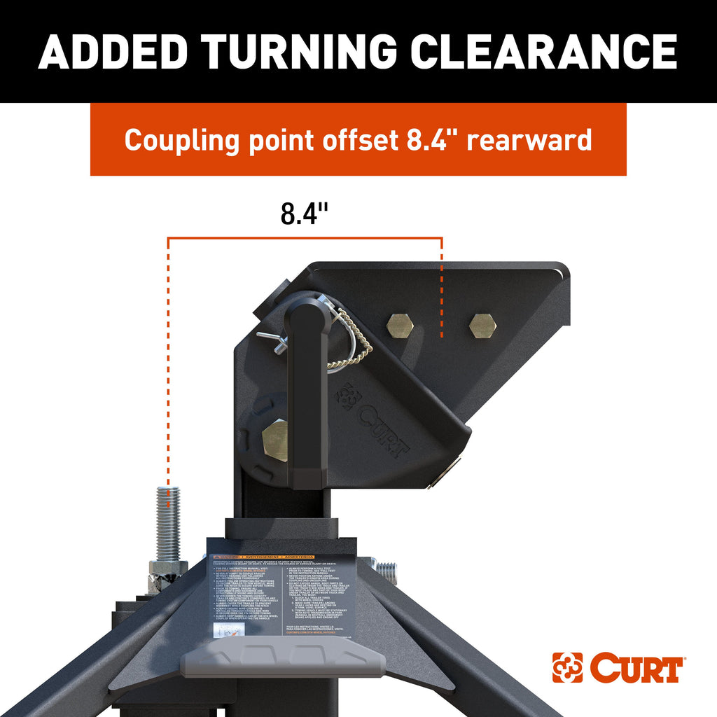 CURT 16602 CrossWing 20K Single-Point 5th Wheel Hitch for 2-5/16" Gooseneck