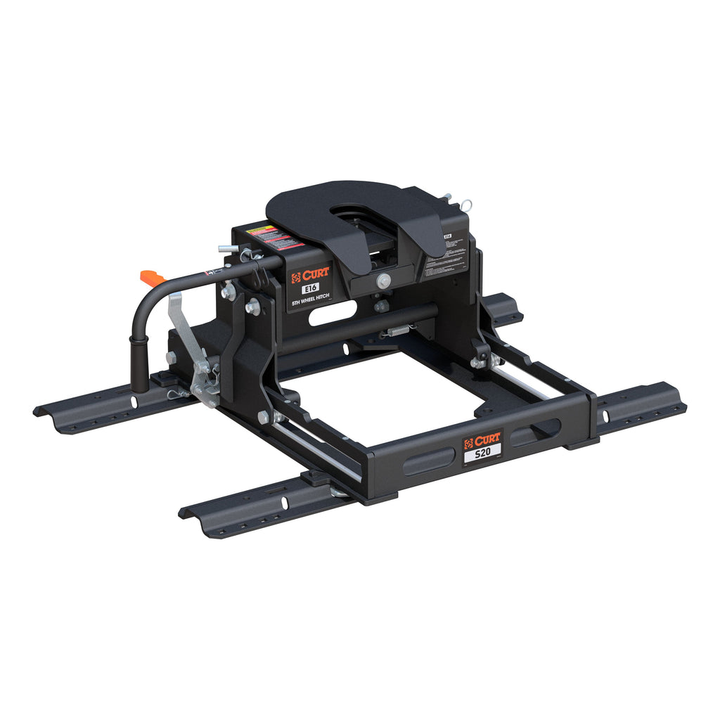 CURT 16611 E16 Sliding 5th Wheel Hitch with Rails, 16,000 lbs.