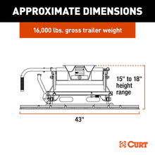 Load image into Gallery viewer, CURT 16611 E16 Sliding 5th Wheel Hitch with Rails, 16,000 lbs.
